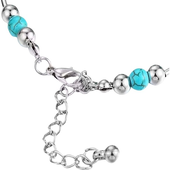 Turquoise Butterfly Decor Silver Bracelet - Picture 3 of 4